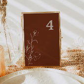 Invitation FARRAH Retro 70's Rust Floral Super Numéro de tabl