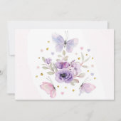 Invitation FĂŠance Fleur papillon Flower Photo Anniversaire (Dos)