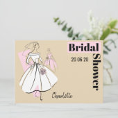 Invitation Fashion Bride Fête des mariées neutre horizontale (Debout devant)