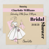 Invitation Fashion Bride Fête des mariées neutre horizontale (Devant / Derrière)