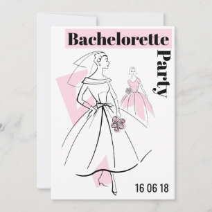 Invitation Fashion Bride Groupe Rose Bachelorette