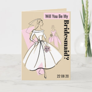 Invitation Fashion Bride Neutral Be My Bridesmaid beige