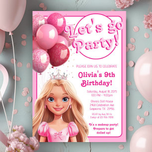 Invitation Fashion Doll Princess Anniversaire