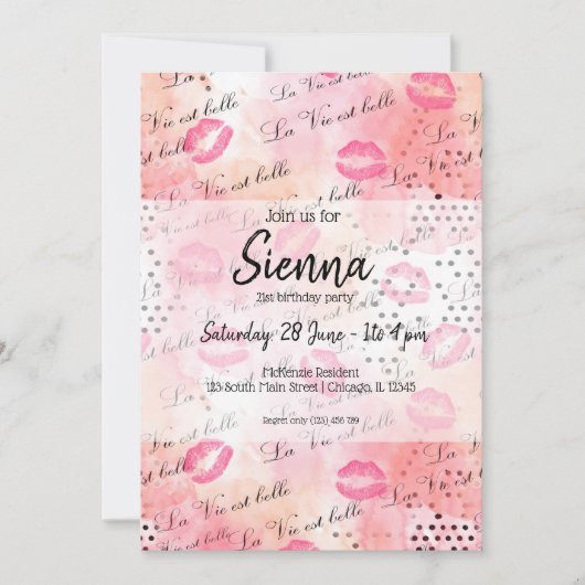 Invitation Fashion girly (Devant)