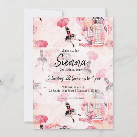 Invitation Fashion girly (Devant)