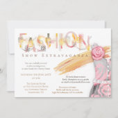 Invitation Fashion Show Événement Arty Typographie Pink Gold (Devant)