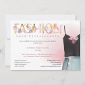 Invitation Fashion Show Événement Arty Typographie Raspberry  (Devant)