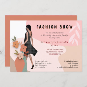 Invitation Fashion Show Événement Formes Abstraites Fleurs de