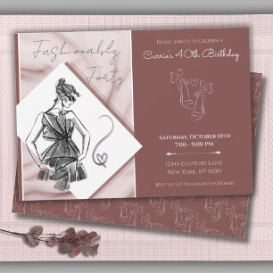 Invitation Fashionablement Quarante Chic Couture 40e Annivers