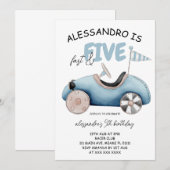 Invitation Fast and Five Voiture de course 5e Anniversaire (Devant / Derrière)