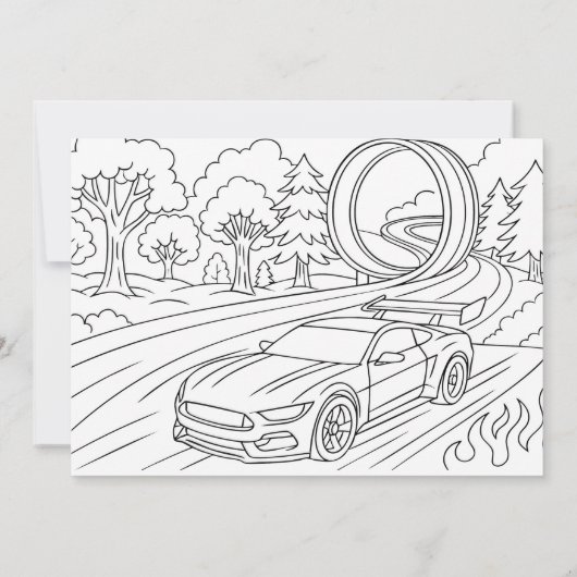 Invitation Fast Car 5th Birthday Party Theme (Dos)