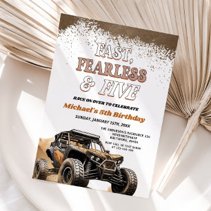 Invitation Fast Fearless & Five Muddy ATV Boy 5e anniversaire