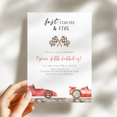 Invitation Fast Fearless & Five Racing Car 5th Birthday Party