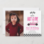 Invitation Fast & Five Pink Race Car 5ème anniversaire (Devant)