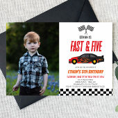 Invitation Fast & Five Red Flame Race Car 5e fête d'anniversa