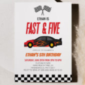 Invitation Fast & Five Red Flame Race Car 5e fête d'anniversa