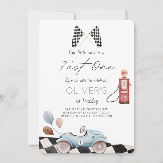 Invitation Fast One 1er anniversaire (Devant)