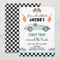 Fast One Anniversday Party Race Car Blue 1er Anniv