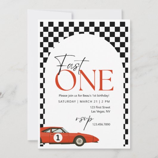 Invitation Fast One Birthday Party (Devant)