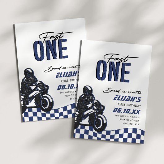 Invitation Fast One Boys 1st Motorcross Dirt Bike Anniversair