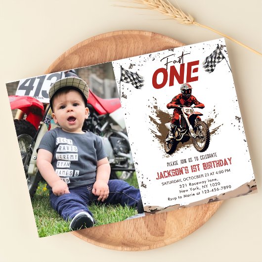 Invitation Fast One Dirt Vélo Aventure 1er Anniversaire Photo