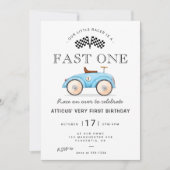 Invitation Fast ONE Jouet d'anniversaire Voiture de course Vi (Devant)