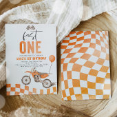 Invitation Fast One Orange Dirt Bike Boy 1ère fête d'annivers