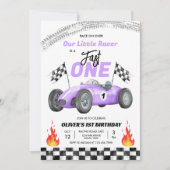 Invitation Fast One Purple Race Car 1er Anniversaire Racing G (Devant)