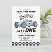Invitation Fast One Race Car 1er Anniversaire Racing Boy (Debout devant)