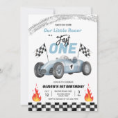 Invitation Fast One Race Car 1er Anniversaire Racing Boy (Devant)