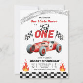 Invitation Fast One Race Car 1er Anniversaire Racing Boy (Devant)