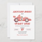 Invitation Fast One Racing Car Boy Premier Anniversaire (Devant)