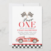Invitation Fast One Racing Red Car premier anniversaire (Devant)