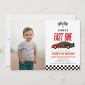 Invitation Fast One Red Flame Race Voiture 1er anniversaire f (Devant)