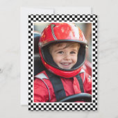 Invitation Fast One Red race car Garçon 1er anniversaire Phot (Dos)