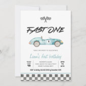 Invitation Fast ONE Vintage Race Car 1er anniversaire (Devant)