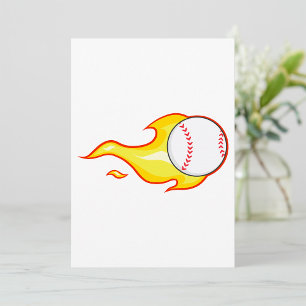 Invitation Fastball Flame Baseball Sports