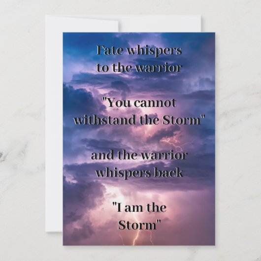 Invitation Fate Whispers to the Warrior Greeting Card (Devant)