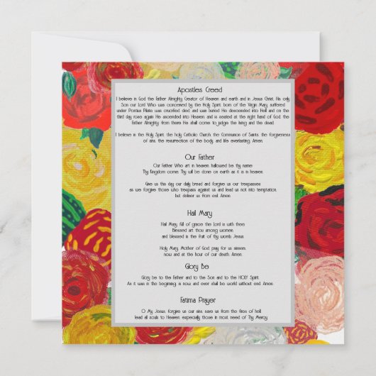 Invitation Fatima Prayer Card (Dos)