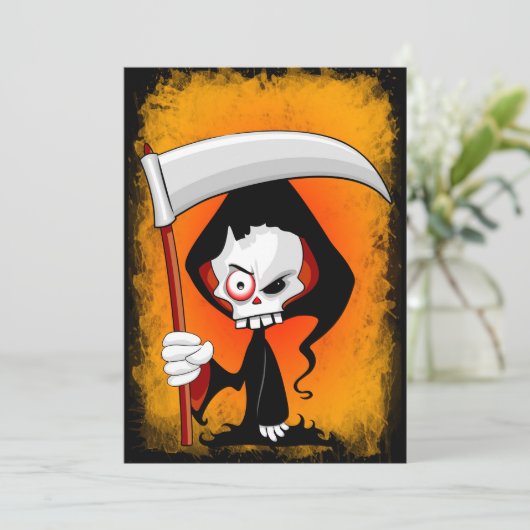 Invitation Faucheuse Créatif Drôle Dessin Animé (Debout devant)