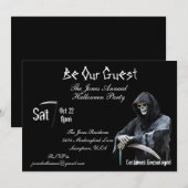 Invitation Faucheuse effrayante Halloween Party (Devant / Derrière)