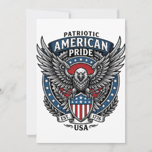 Invitation Faucon de bataille patriotique Aigle et faucon pat