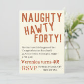 Invitation Faucon vilain personnalisé quarante drôle annivers (Debout devant)