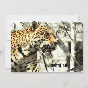 Invitation faune africaine safari animal sauvage Leopard sauv