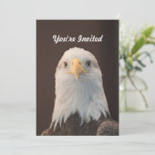Invitation Faune Bald Eagle Portrait Photo Anniversaire (Debout devant)