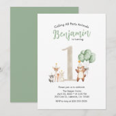 Invitation Faune mignonne Appel de la forêt Tous les fêtards  (Devant / Derrière)