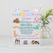 Invitation Faune mignonne Mama-Baby Thème Baby shower Invitat (Debout devant)