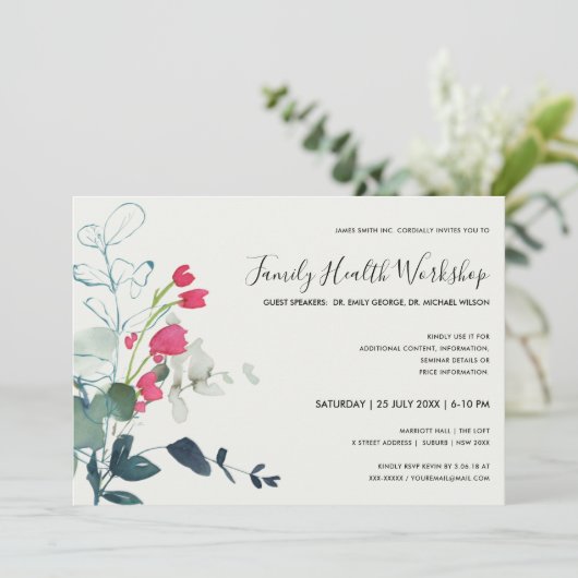 INVITATION FAUNE VERTE ROSE EUCALYPTUS WREATH WORKSHOP (Debout devant)