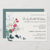 INVITATION FAUNE VERTE ROSE EUCALYPTUS WREATH WORKSHOP (Devant / Derrière)