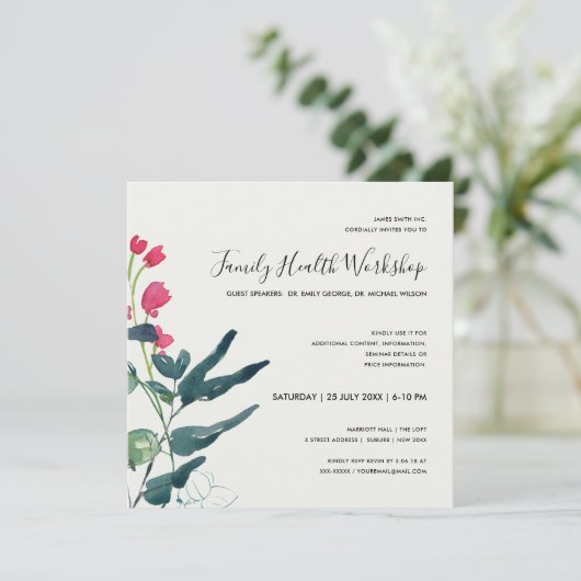 INVITATION FAUNE VERTE ROSE EUCALYPTUS WREATH WORKSHOP (Debout devant)